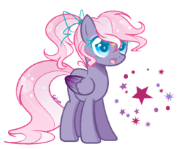 Size: 708x592 | Tagged: safe, artist:celinesparkle, oc, oc only, oc:star song, pegasus, pony, pastel, solo