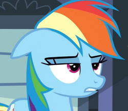 Size: 531x460 | Tagged: safe, screencap, rainbow dash, g4, annoyed, cropped, female, reaction image, solo