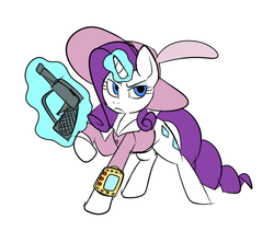Size: 595x528 | Tagged: safe, artist:metal-kitty, rarity, g4, crossover, fallout, fallout: new vegas, female, gun, solo