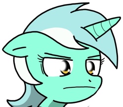 Size: 489x426 | Tagged: safe, artist:sandwich-anomaly, lyra heartstrings, g4, annoyed, close-up, cropped, female, lyra is not amused, reaction image, solo