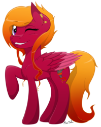 Size: 797x1002 | Tagged: safe, artist:missitofu, oc, oc only, oc:mistral pyre, pegasus, pony, piercing, solo