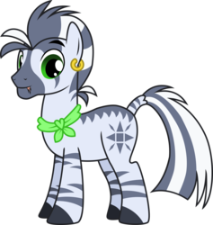 Size: 4948x5229 | Tagged: safe, artist:inuhoshi-to-darkpen, oc, oc only, oc:checker, zebra, absurd resolution, earring, piercing, simple background, solo, transparent background, vector