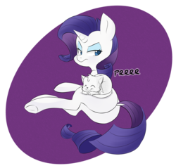 Size: 1200x1148 | Tagged: safe, artist:hidden-cat, rarity, cat, pony, unicorn, g4, butt, dock, lying down, on side, plot, purring, rearity, scowl, simple background, sleeping, transparent background, underhoof