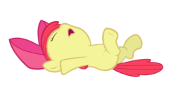 Size: 13364x7000 | Tagged: safe, artist:tardifice, apple bloom, g4, absurd resolution, female, on back, simple background, solo, transparent background, vector