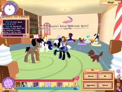 Size: 1024x768 | Tagged: safe, screencap, legends of equestria, g4, 3d, armor, dancing, game, night guard