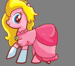 Size: 562x498 | Tagged: safe, artist:captainsnarkyninja, pony, base used, clothes, dress, female, ponified, princess peach, solo, super mario bros.