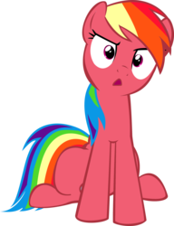 Size: 2353x3061 | Tagged: safe, edit, big macintosh, rainbow dash, oc, oc:wob niar, earth pony, pony, g4, female, fusion, high res, mare, recolor, simple background, solo, transparent background, vector