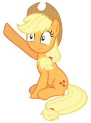 Size: 7000x9400 | Tagged: safe, artist:tardifice, applejack, g4, :s, absurd resolution, female, frown, simple background, sitting, solo, transparent background, vector, wavy mouth, wide eyes