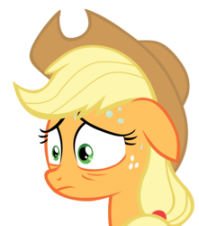 Size: 7000x7913 | Tagged: safe, artist:tardifice, applejack, g4, absurd resolution, female, nervous, simple background, solo, sweat, transparent background, vector, worried