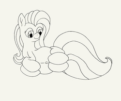Size: 2609x2173 | Tagged: safe, artist:seenty, fluttershy, g4, belly, female, high res, monochrome, pregnant, solo