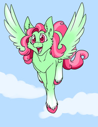 Size: 700x906 | Tagged: safe, artist:foxenawolf, oc, oc only, oc:taffy, pegasus, pony, flying, hooves, open mouth, solo, spread wings, unshorn fetlocks, wings