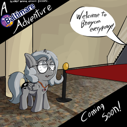Size: 1200x1200 | Tagged: safe, artist:frisky, bronycon, bronycon 2015, a baltimare adventure, comic, coming soon, promo, science woona, solo