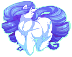 Size: 900x713 | Tagged: safe, artist:morkemime, rarity, pony, g4, chubby, fat, female, fluffy, impossibly long hair, impossibly long tail, long mane, long tail, majestic as fuck, plump, solo