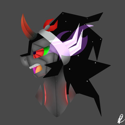 Size: 2800x2800 | Tagged: safe, artist:tobyqu33n123, king sombra, robot, g4, high res, male, portrait, solo