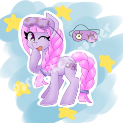 Size: 2048x2048 | Tagged: safe, artist:partypievt, oc, oc only, earth pony, pony, adoptable, eyepatch, high res, simple background, sleep mask, solo, transparent background, yawn