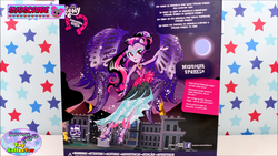 Size: 1920x1080 | Tagged: safe, screencap, sci-twi, twilight sparkle, equestria girls, g4, my little pony equestria girls: friendship games, box art, equestria girls logo, female, merchandise, midnight sparkle, outfit, solo