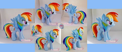 Size: 2500x1066 | Tagged: safe, artist:moggymawee, rainbow dash, g4, irl, photo, plushie, solo