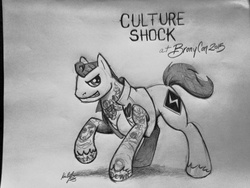 Size: 600x450 | Tagged: safe, artist:zene, pony, bronycon, bronycon 2015, commission, corey graves, culture shock (wwe), nxt, ponified, solo, tattoo, wrestling, wwe