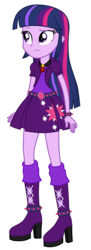 Size: 3000x8208 | Tagged: safe, artist:mixiepie, adagio dazzle, twilight sparkle, equestria girls, g4, my little pony equestria girls: rainbow rocks, absurd resolution, accessory swap, alternate universe, amulet, bad girl, boots, clothes, clothes swap, female, gem, high heels, long hair, necklace, paint tool sai, pleated skirt, role reversal, simple background, siren gem, skirt, solo, spiked wristband, spikes, the dazzlings, transparent background
