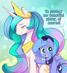 Size: 540x593 | Tagged: safe, artist:ende26, princess celestia, princess luna, alicorn, pony, g4, blushing, cute, daaaaaaaaaaaw, ende will be the end of us, eyes closed, female, filly, open mouth, pointing, sitting, smiling, woona, woona knight