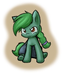 Size: 777x918 | Tagged: safe, artist:zutcha, oc, oc only, oc:lonely day, earth pony, pony, fanfic:founders of alexandria, fanfic:the last pony on earth, ponies after people, :i, braid, clothes, cute, fanfic, fanfic art, female, frown, glare, hooves, illustration, mare, shorts, sitting, solo, underhoof