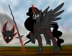 Size: 5000x3900 | Tagged: safe, artist:clot, oc, oc only, oc:drayk, alicorn, pony, alicorn oc, armor, flamberge, skyrim, sword, the elder scrolls