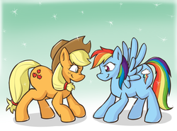 Size: 1280x948 | Tagged: safe, artist:campus-cats, applejack, rainbow dash, g4