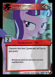 Size: 358x500 | Tagged: safe, enterplay, starlight glimmer, equestrian odysseys, g4, my little pony collectible card game, the cutie map, animal farm, bedroom eyes, card, ccg, female, open mouth, solo