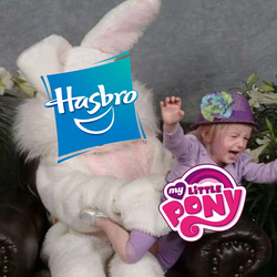 Size: 615x615 | Tagged: safe, background pony strikes again, barely pony related, child, clothes, cosplay, costume, creepy, crying, easter bunny, fandom, hasbro, logo, lucifer hasbro, meme