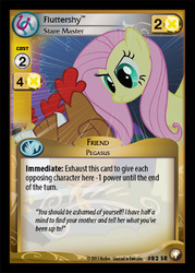 Size: 344x480 | Tagged: safe, fluttershy, chicken, g4, card, ccg, enterplay, equestrian odysseys, the stare