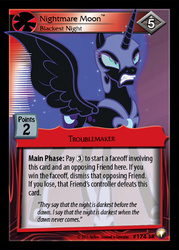 Size: 344x480 | Tagged: safe, nightmare moon, alicorn, pony, g4, card, ccg, enterplay, equestrian odysseys, female, gritted teeth, mare, solo, spread wings