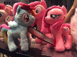 Size: 1600x1195 | Tagged: artist needed, safe, pinkie pie, rainbow dash, g4, grindmark, irl, photo, pinkamena diane pie, plushie