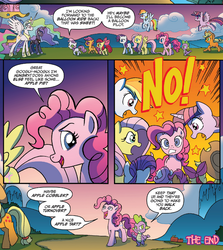 Size: 655x735 | Tagged: safe, artist:tonyfleecs, idw, official comic, apple bloom, applejack, fluttershy, pinkie pie, princess celestia, princess luna, rainbow dash, rarity, scootaloo, spike, sweetie belle, twilight sparkle, alicorn, dragon, earth pony, living apple, pegasus, pony, unicorn, g4, night of the living apples, spoiler:comic, spoiler:comic33, blasphemy, comic, context is for the weak, cutie mark crusaders, ethereal mane, female, male, mane six, mare, out of context, speech bubble, the end, twilight sparkle (alicorn)