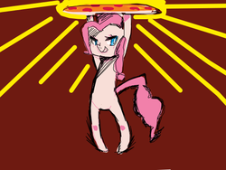 Size: 520x390 | Tagged: safe, artist:marinakirby, pinkie pie, g4, doodle or die, female, pizza, solo