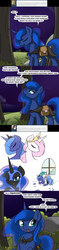 Size: 1000x4228 | Tagged: safe, artist:theparagon, nightmare moon, princess celestia, princess luna, hunted luna, g4, colored pupils, comic, female, offscreen character, pov, solo, tumblr