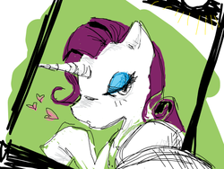 Size: 520x390 | Tagged: safe, artist:cowardlygreyhound, rarity, g4, doodle or die, female, heart, solo