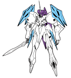 Size: 834x910 | Tagged: safe, edit, rarity, g4, ambiguous gender, crossover, gadess, gundam, mecha, mobile suit, mobile suit gundam 00, solo, sword