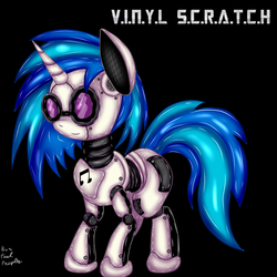 Size: 2000x2000 | Tagged: safe, artist:paulpeopless, dj pon-3, vinyl scratch, robot, g4, female, high res, solo