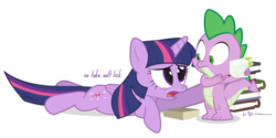 Size: 800x400 | Tagged: safe, artist:dm29, spike, twilight sparkle, alicorn, pony, g4, addiction, duo, salt lick, simple background, transparent background, twilight sparkle (alicorn)