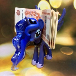 Size: 1936x1936 | Tagged: safe, princess luna, g4, bank note, funko, irl, money, photo, ruble, russia, russian, solo, toy