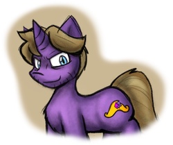 Size: 640x535 | Tagged: safe, artist:zutcha, oc, oc only, oc:night speaker, pony, unicorn, fanfic:founders of alexandria, ponies after people, cutie mark, fanfic, fanfic art, horn, illustration, male, solo, stallion