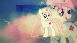 Size: 1366x768 | Tagged: safe, artist:die4everart, artist:php174, nurse redheart, g4, cloud, cloudy, heartabetes, raised hoof, sky, vector, wallpaper, zoom layer