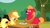 Size: 1280x720 | Tagged: safe, edit, edited screencap, screencap, applejack, big macintosh, earth pony, horse, pony, apple family reunion, g4, my little pony: friendship is magic, eyes, plate, wat