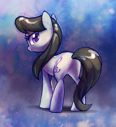 Size: 1660x1816 | Tagged: safe, artist:dawnfire, octavia melody, earth pony, pony, g4, background pony, colored pupils, cute, doodle, featureless crotch, female, looking at you, looking back, looking back at you, mare, simple background, solo, sweet dreams fuel, tavibetes