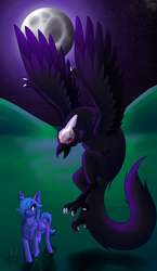 Size: 2200x3800 | Tagged: safe, artist:kumoridragon, oc, creatures of grimm, crossover, high res, nevermore, rwby