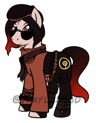 Size: 823x1048 | Tagged: safe, artist:kaylamod, pony, beret, coco adele, obtrusive watermark, ponified, rwby, simple background, solo, sunglasses, watermark, white background