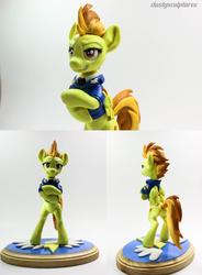 Size: 2800x3800 | Tagged: safe, artist:dustysculptures, spitfire, pony, g4, bipedal, high res, irl, photo, sculpture, smirk, wonderbolts dress uniform