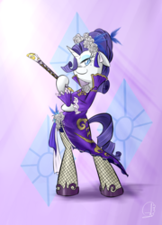 Size: 1080x1500 | Tagged: safe, artist:phuocthiencreation, rarity, pony, g4, bipedal, crossover, dynasty warriors, fabulous, female, fishnet stockings, flute, musical instrument, solo, wei, zhenji