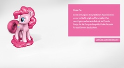 Size: 848x469 | Tagged: safe, pinkie pie, g4, female, german, irl, kinder egg, photo, toy, translated in the description