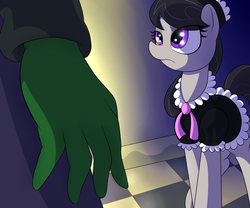 Size: 2000x1666 | Tagged: safe, artist:datte-before-dawn, octavia melody, oc, oc:anon, human, pony, g4, clothes, duo, maid